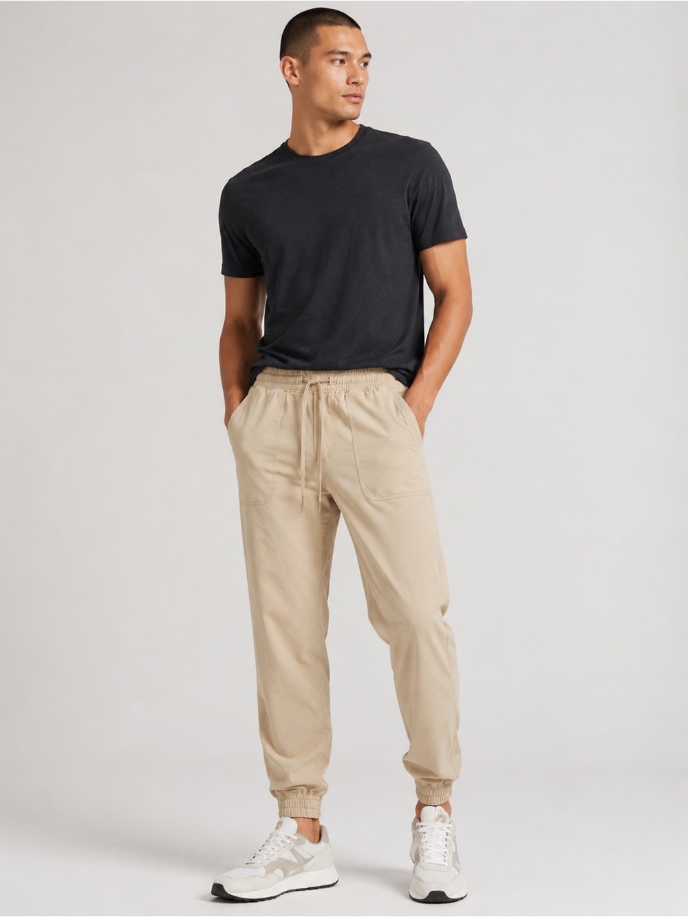 Lululemon Beige Drawstring Jogger Pants Size Large 30” Waist 28” Inseam EUC